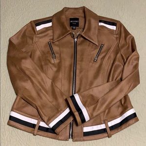 NWOT Insight New York Brown/Striped Bomber Jacket
